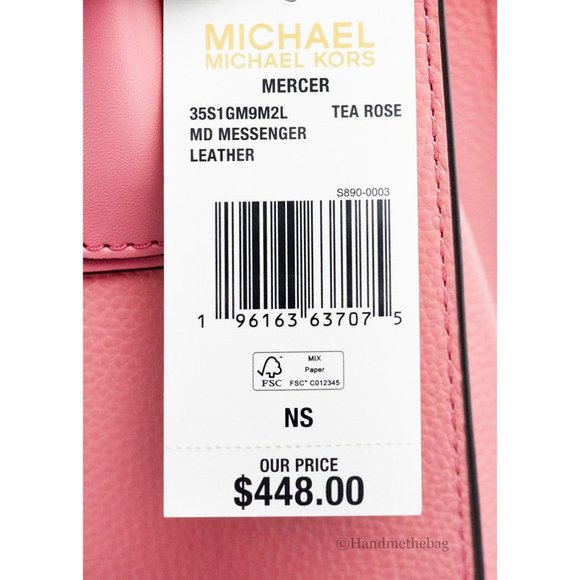NEW Michael Kors Mercer Leather Messenger Crossbody Bag Tea Rose Handbag Purse - Picture 5 of 9